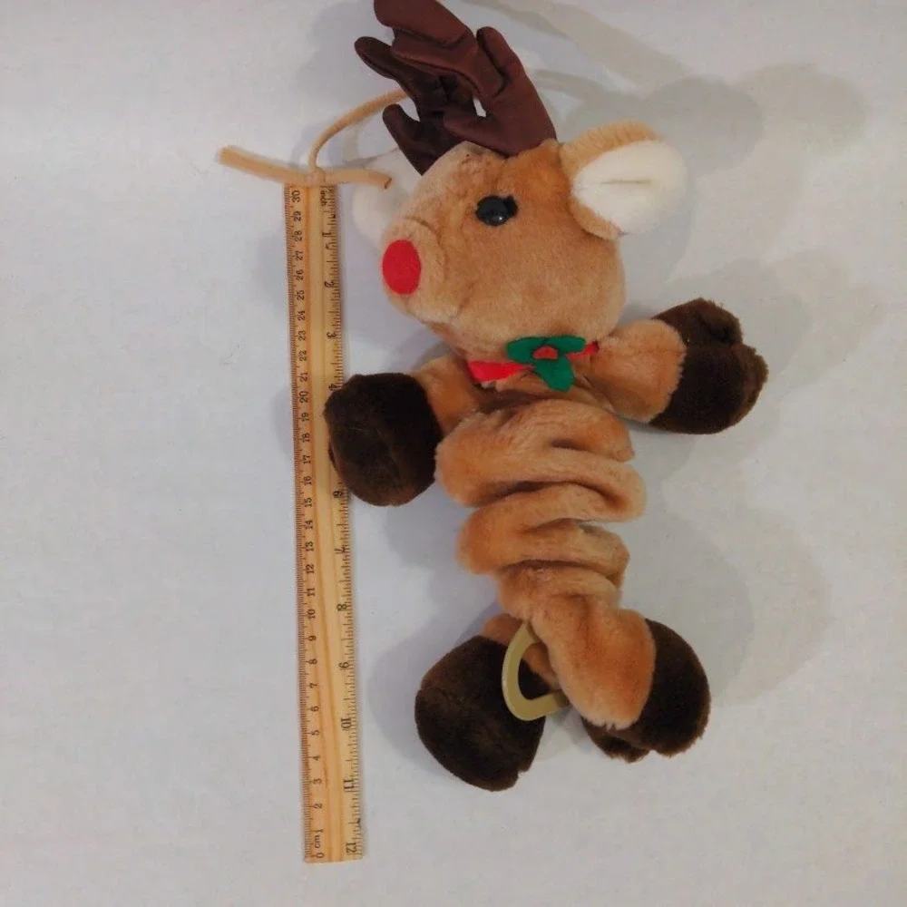 Vintage 1986 Dakin Rudolph Red Nosed Reindeer Retractable Pull String Plush Toy